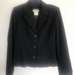 Vertigo Paris Black and white pinstripe crop jacket